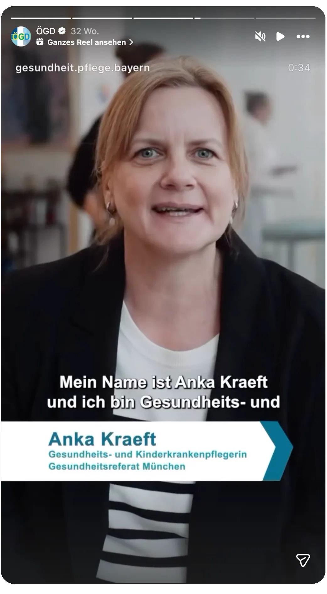 Instagram Reel Anka Kraeft, Gesundheits- und Kinderkrankenpflegerin Gesundheitsreferat München