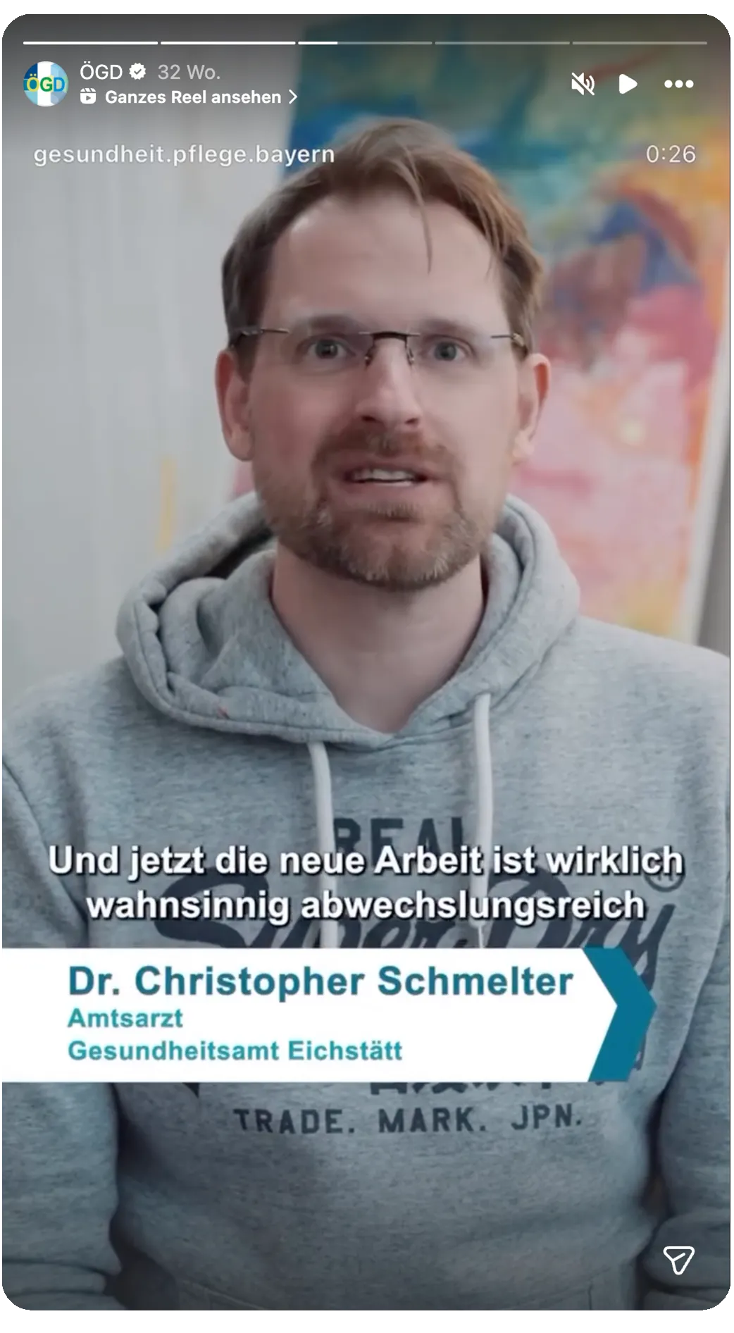 Instagram Reel Dr. Christopher Schmelter, Amtsarzt, Gesundheitsamt Eichstätt
