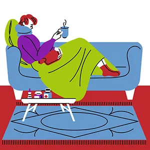 Kranker Mensch auf dem Sofa Kranker Mensch auf dem Sofa